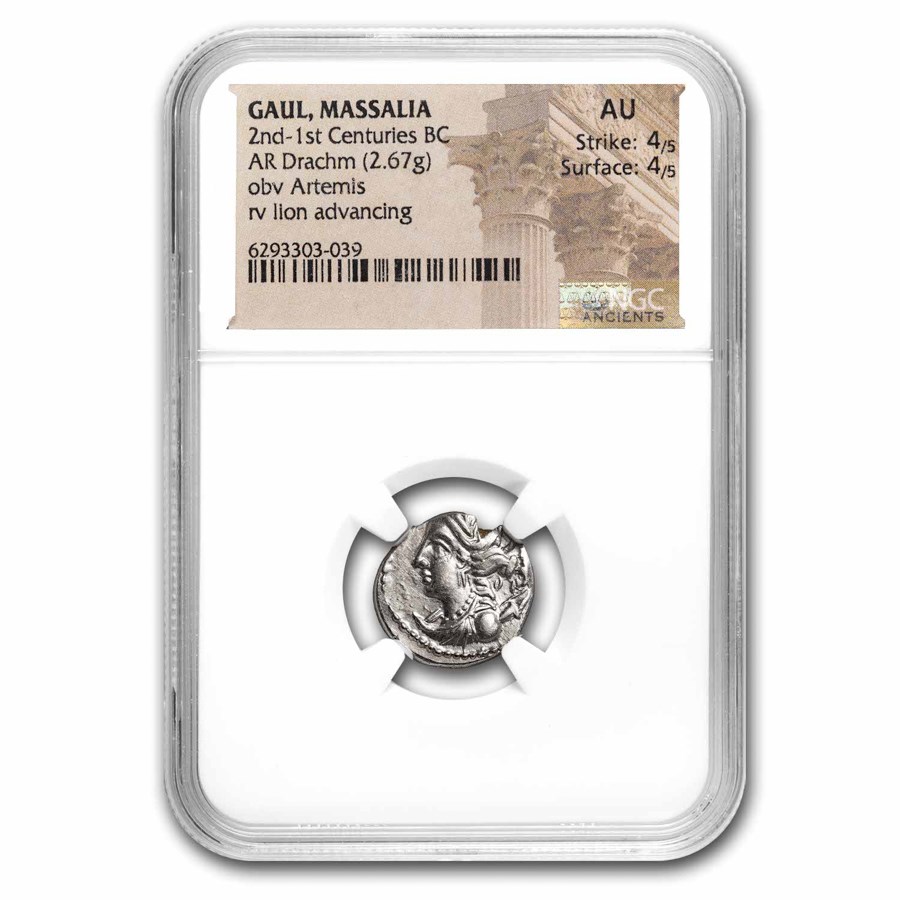 Gaul, Massalia AR Silver Drachm (2nd-1st Century BC) AU NGC