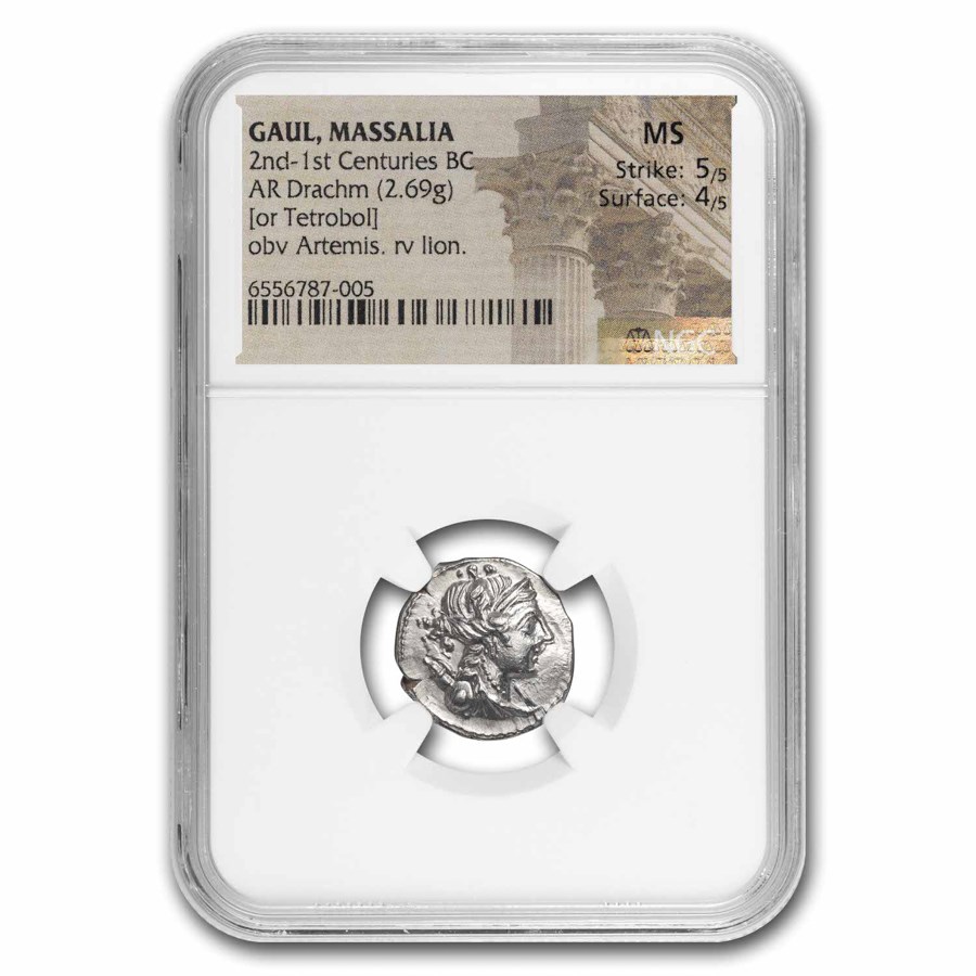 Gaul, Massalia AR Silver Drachm (2nd-1st Century BC) MS NGC