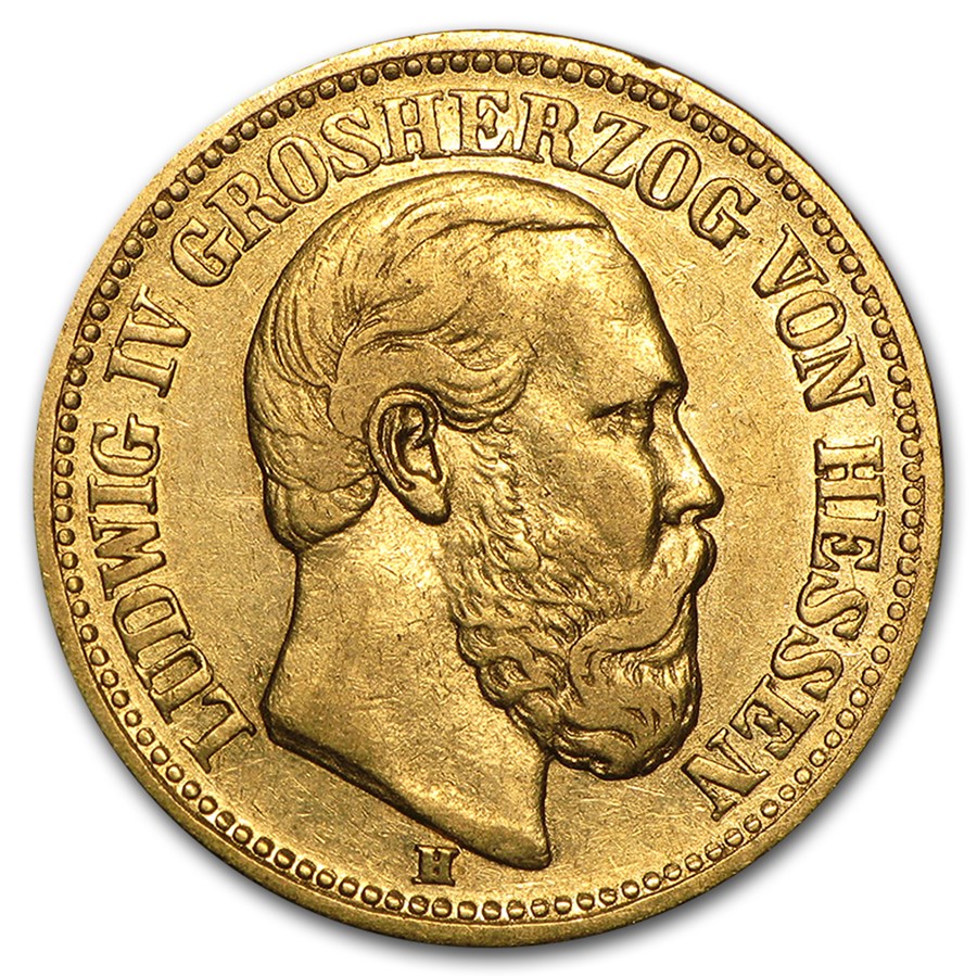 Buy Germany Gold 10 Mark Hesse Ludwig IV (1878-1880) Avg Circ | APMEX