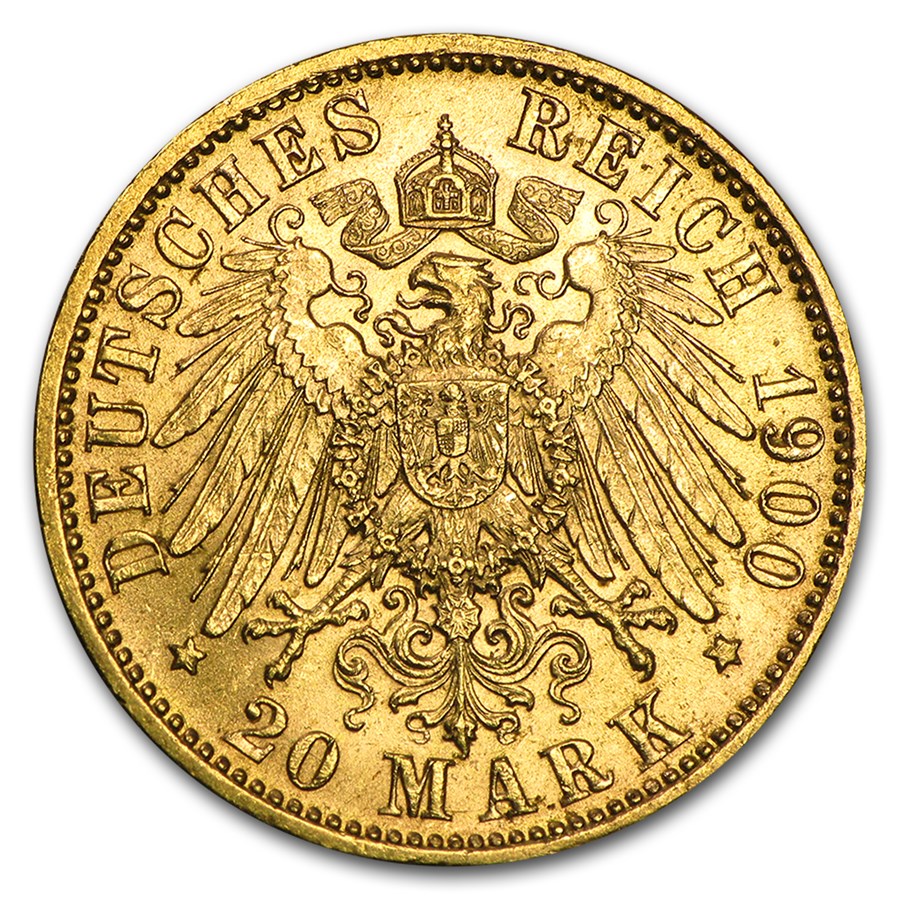 Buy Germany Gold 20 Marks Bavaria Otto (1895-1913) AU | APMEX