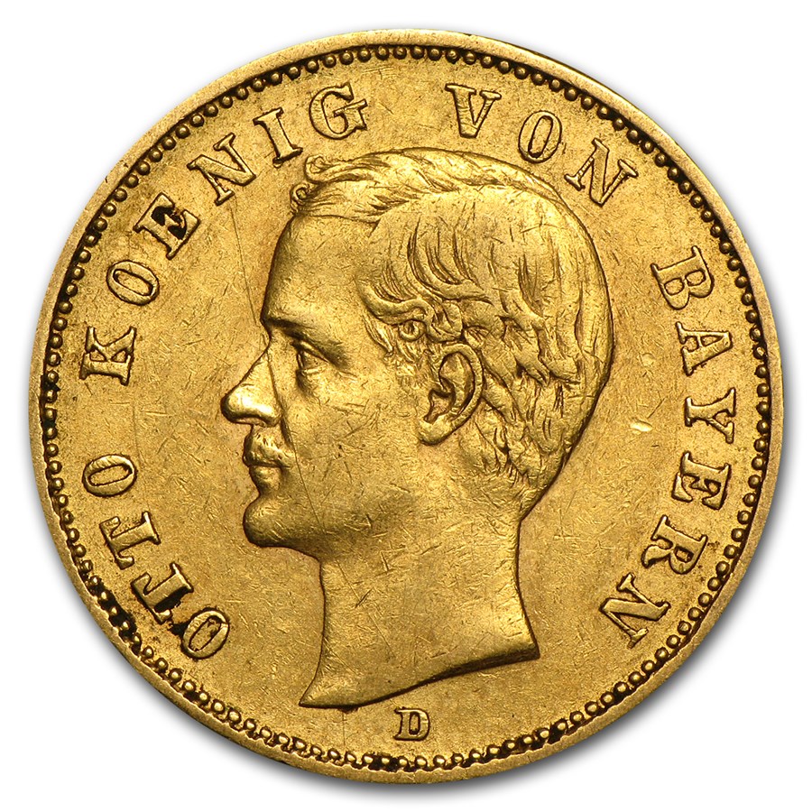 Buy Germany Gold 20 Marks Bavaria Otto 1895 1913 Avg Circ Apmex