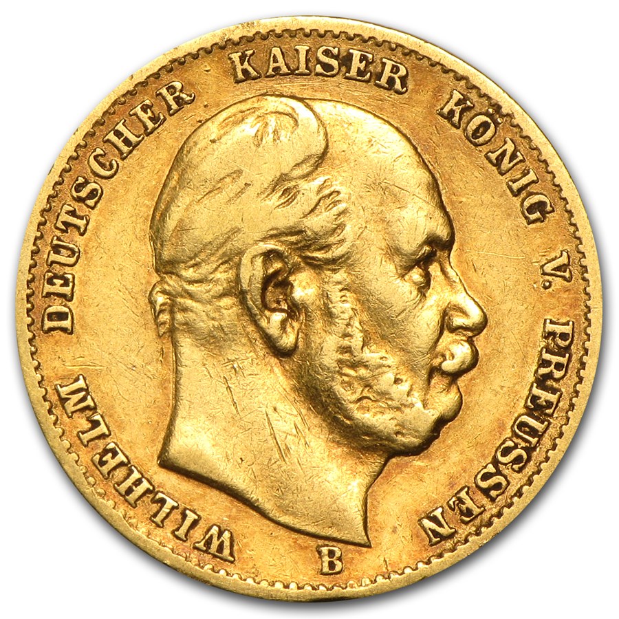 Germany Prussia Gold 10 Mark (Random) Avg Circ