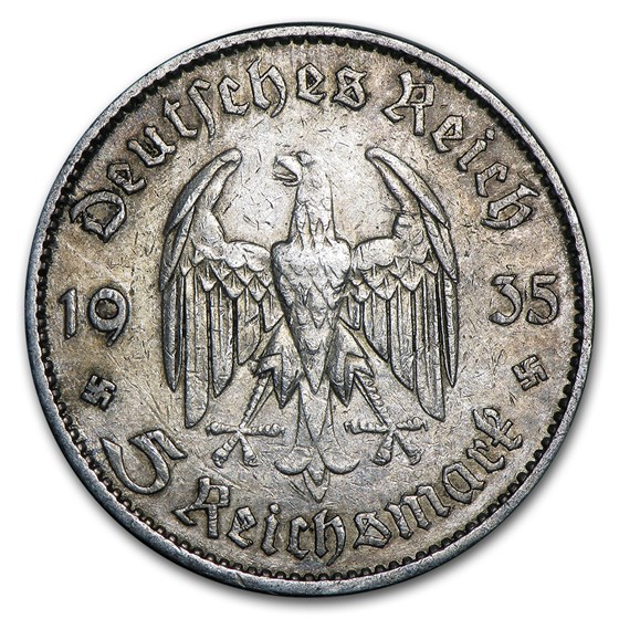 Buy Germany Silver 5 Reichsmarks Potsdam (1934-1935) Avg Circ | APMEX