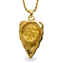 Gold Plate Buffalo Nickel Arrowhead Necklace