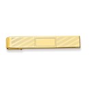 Gold-plated Lined Tie Bar with Center Square