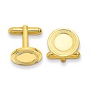 Gold-plated Round Cuff Links with Inside Ring