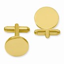 Gold Plated Round Polished Cuff Links