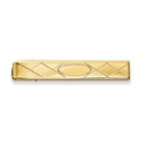 Gold-plated Tie Bar with Criss Cross & Oval Center