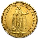 Hungary Gold 20 Korona Avg Circ (1892-1915)