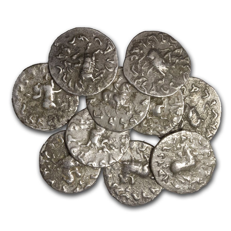 Indo-Greek Kingdoms Silver Drachm Antimachos II (174-165 BC) VF