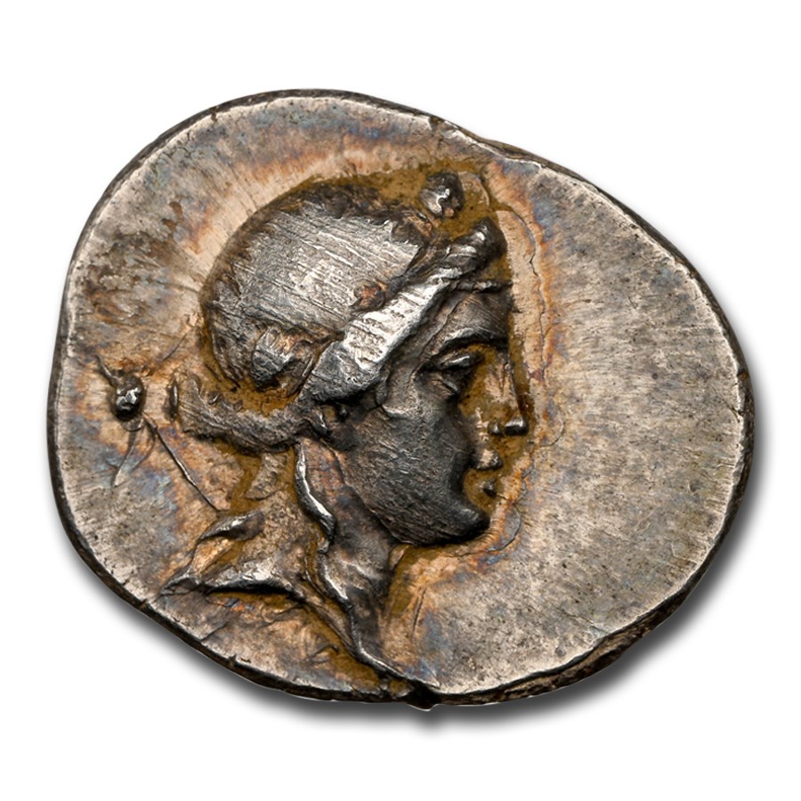 Ionia, Teos Silver Triobol (4th Century BC) Ch AU NGC