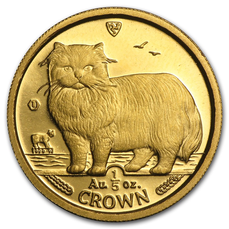 Isle of Man 1/5 oz Gold Cat BU/Proof (Random)