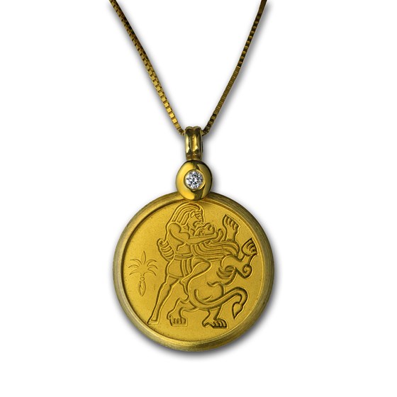 Buy Israel Samson And The Lion Gold Coin Pendant And Necklace Apmex