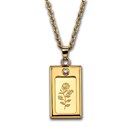 Ladies 1 gram Gold Pamp Suisse Rosa Pendant Necklace w/CZ