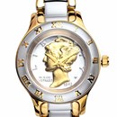 Ladies Gold/Silver Mercury Dime Watch