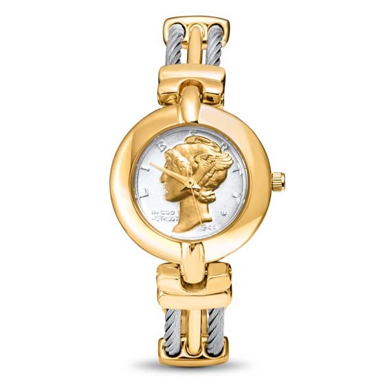 Ladies U.S. Mercury Dime Two-tone Watch