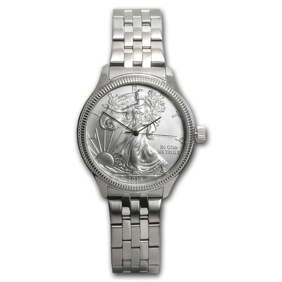 Buy Men's Silver American Eagle Watch - Stainless Steel Bracelet | APMEX