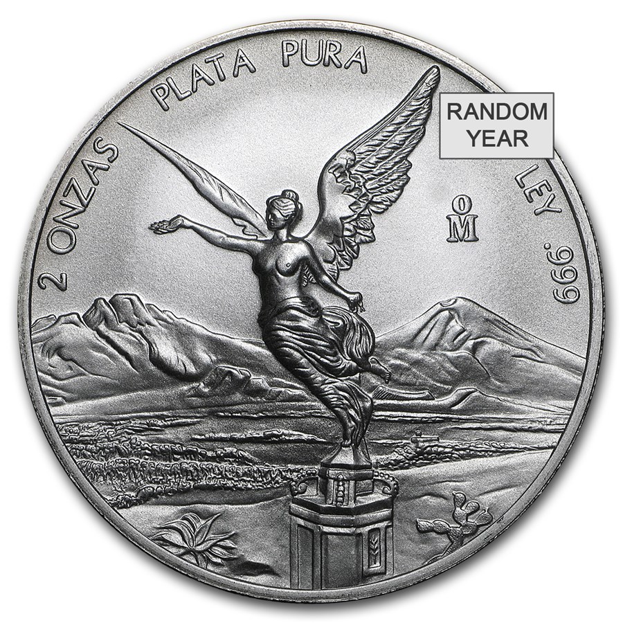 Mexico 2 oz Silver Libertad BU (Random Year) Silver Coins and Bars