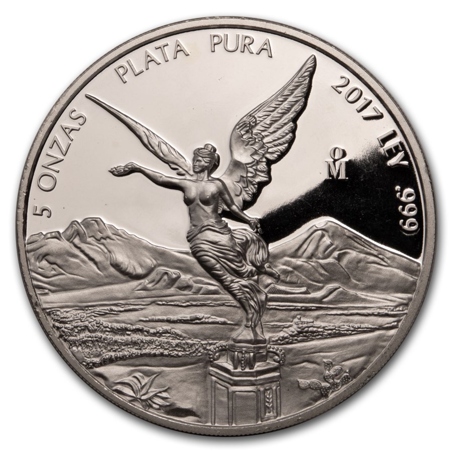 Mexico 5 oz Silver Libertad Proof (Random Year, Abrasions)