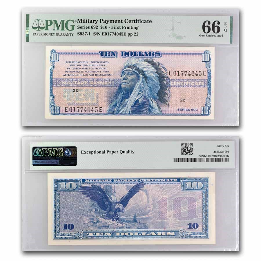 MPC Series 692 $10 Gem Uncirculated-66 EPQ PMG S937-1