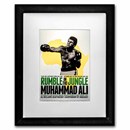 Muhammad Ali "Rumble In The Jungle" Silver Poster w/ Frame