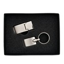 Nickel-plated Key Ring and Money Clip Set