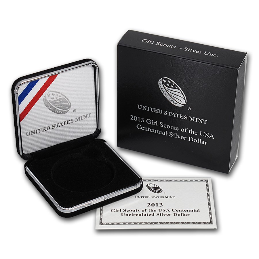 OGP Box & COA - 2013 U.S. Mint Girl Scouts Silver BU Coin