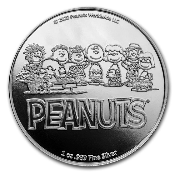 Buy Peanuts® 70th Anniversary with Charlie Brown 1 oz Proof Silver | APMEX