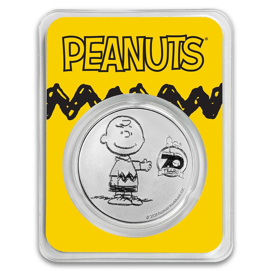 Buy Peanuts® 70th Anniversary with Charlie Brown 1 oz Silver in TEP | APMEX