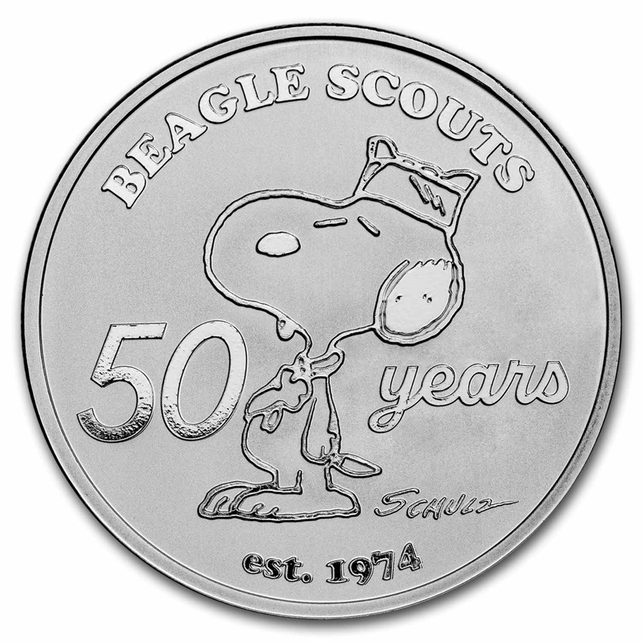 Peanuts® Beagle Scouts 50th Anniversary 1 oz Silver Round