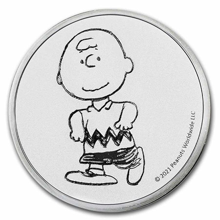 Peanuts® Baseball - Woodstock at Bat 1 oz Colorized Silver
