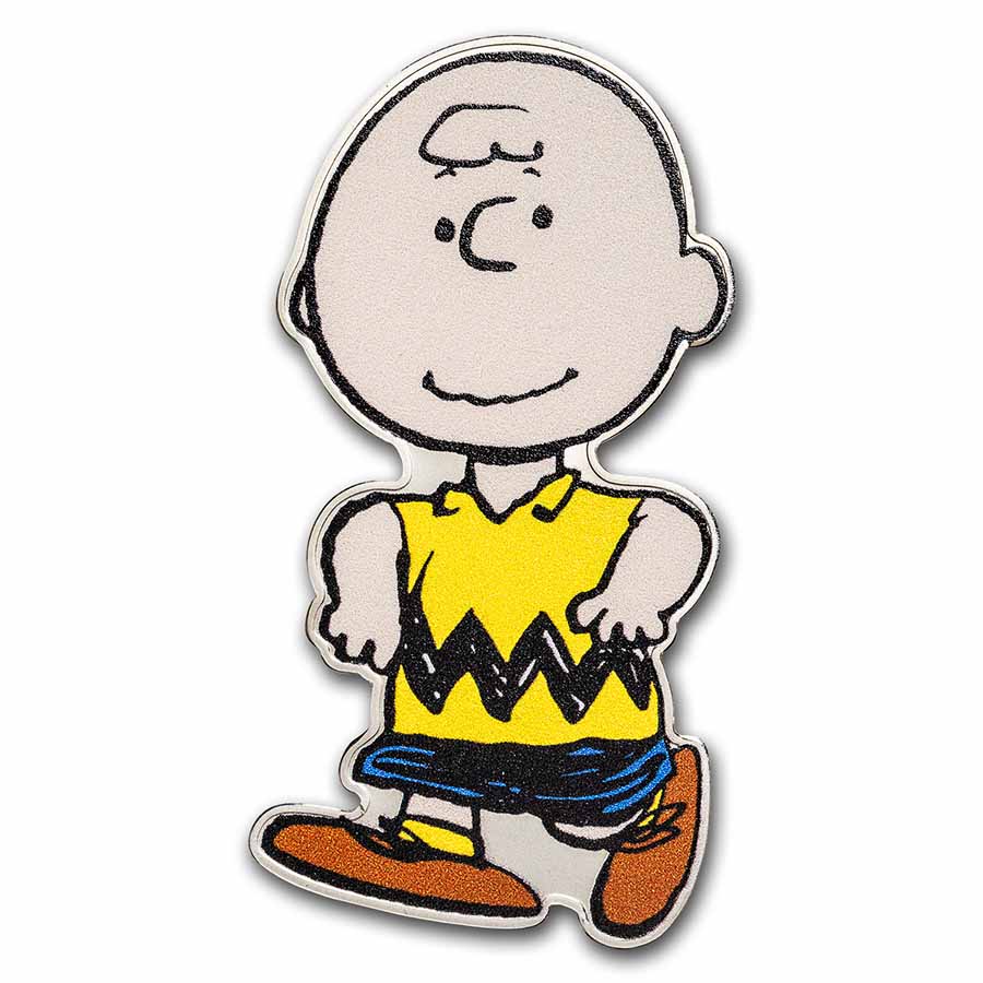 Peanuts® Colorized Charlie Brown Shaped 1 oz Silver