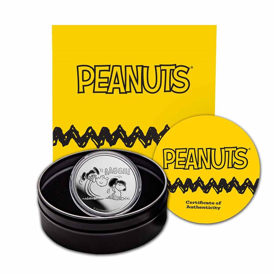 Peanuts® Lucy Pulls the Football 1 oz Silver Proof