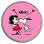 Peanuts® "SMAK!" Snoopy Kisses Lucy 1 oz Colorized Silver