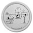 Peanuts® Snoopy and Charlie Brown Valentine 1 oz Silver Round