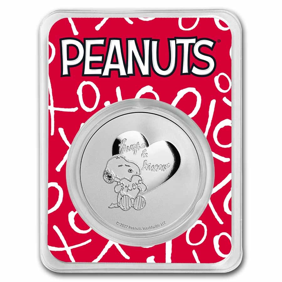 Peanuts® Baseball - Snoopy at Bat 1 oz Colorized Silver Round