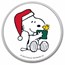 Peanuts® Snoopy Santa Holding Woodstock Colorized Silver