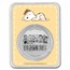 Peanuts® Snoopy Woodstock Welcome Baby Boy 1 oz Colorized Silver