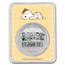 Peanuts® Snoopy Woodstock Welcome Baby Girl 1 oz Colorized Silver