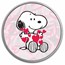 Peanuts® Valentine's Snoopy with Hearts - 1 oz Colorized Silver