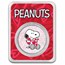 Peanuts® Valentine's Snoopy with Hearts - 1 oz Colorized Silver