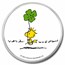 Peanuts® Woodstock Shamrock Clover 1 oz Colorized Silver Round