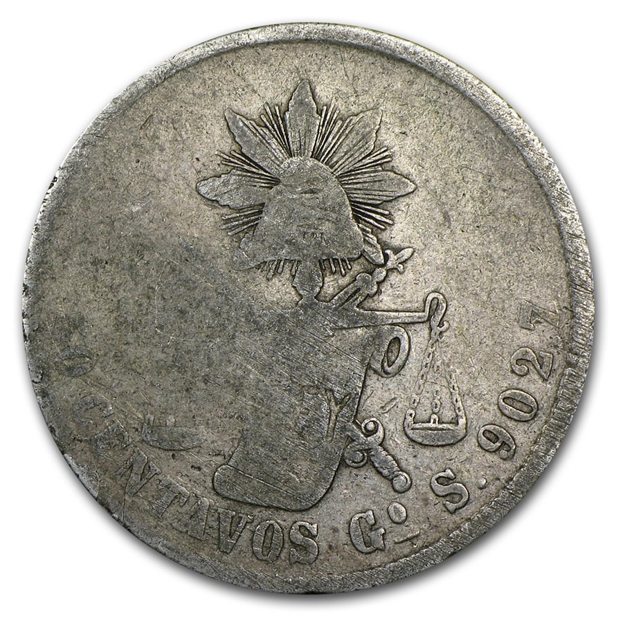 Pre-1900 Mexico Silver 50 Centavos Avg Circ (ASW .393 oz)