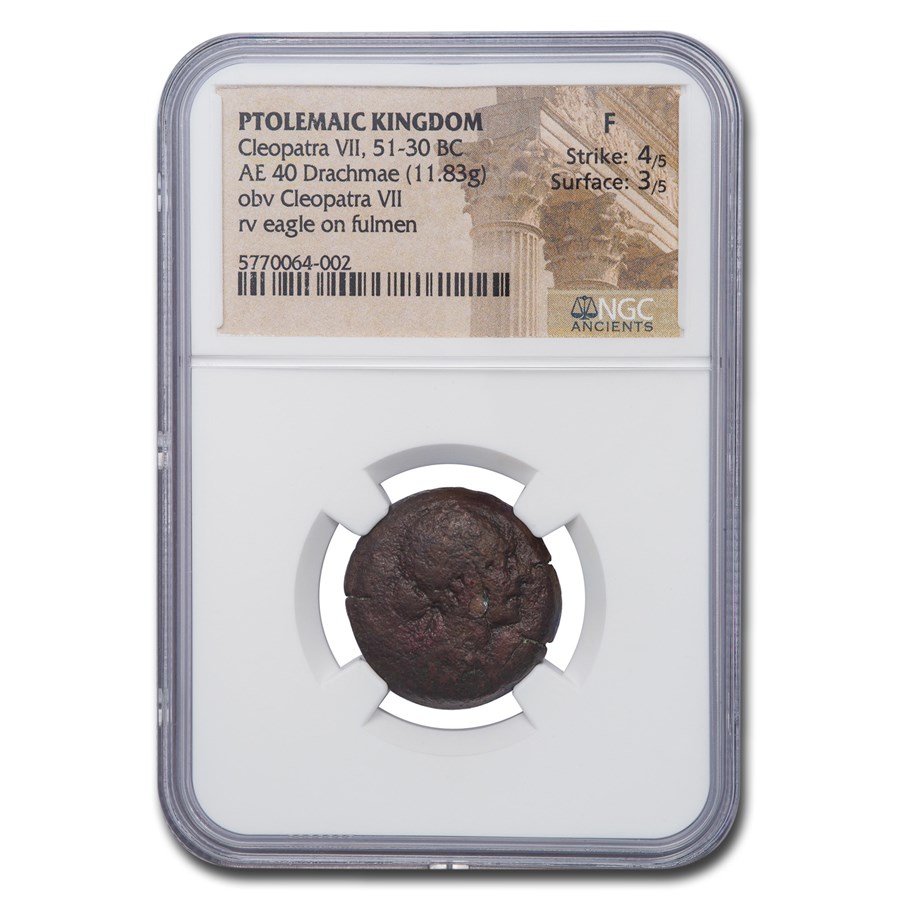 Buy Ptolemaic Kingdom Cleopatra VII AE 40 Drachmae 51-30 BC Fine NGC ...