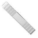 Rhodium-Plated Engravable Grooved Tie Bar