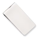 Rhodium Plated Polished Rectangle Money Clip