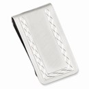 Rhodium Plated w/Engravable Area Florentined Money Clip