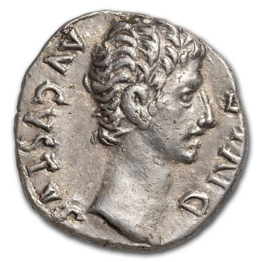 Roman AR Denarius Augustus (27 BC-14 AD) Ch AU (RIC I 167a)