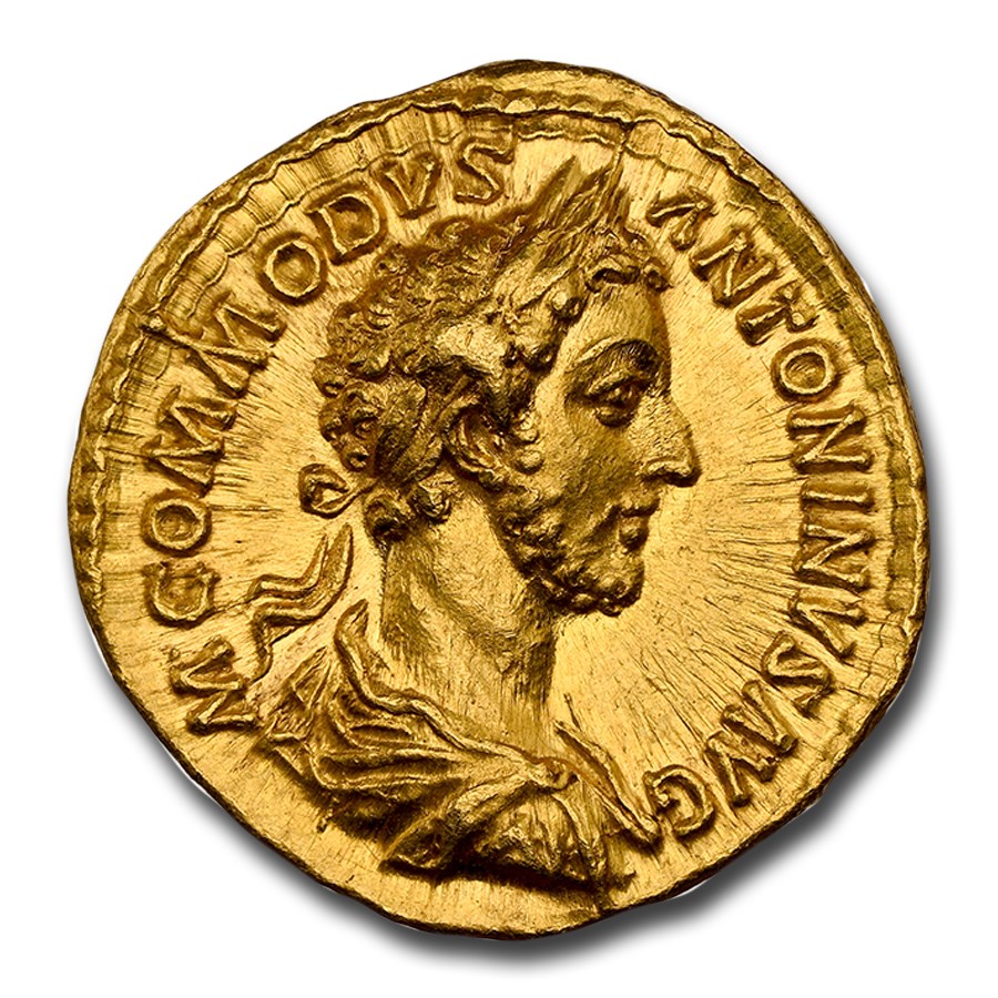 Roman AV Aureus Emp Commodus (177-192 AD) AU NGC