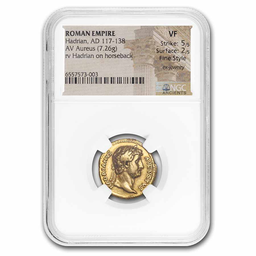 Buy Roman Empire AV Aureus Hadrian (117-138 AD) VF NGC (RIC 186c